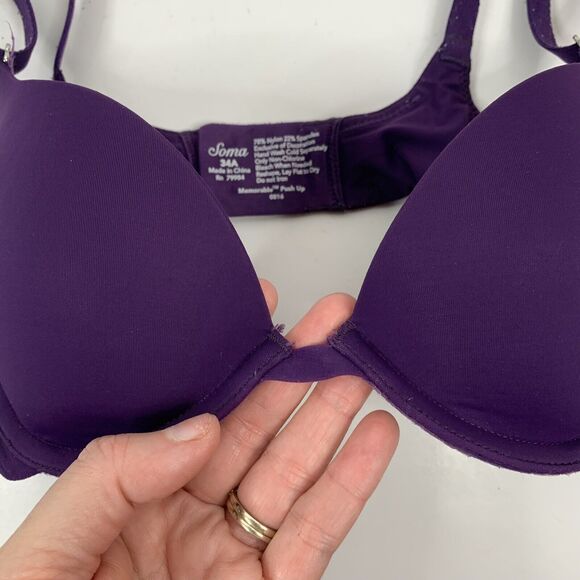 Soma Size 34A Bra Memorable Push Up Underwired Purple Adjustable Straps Women’s - Picture 4 of 11